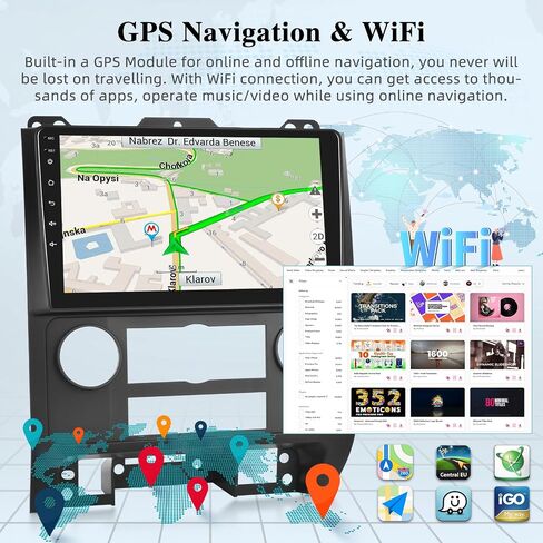 [2+64G] راديو سيارة NHOPEEW لسيارة Ford Escape Kuga Mazda Tribute 2007-2012 - Carplay اللاسلكي وAndroid Auto - شاشة لمس 9 بوصة ستيريو Android للسيارة مع واجهة مستخدم متعددة/GPS/WiFi + كاميرا احتياطية AHD in Saudi Arabia