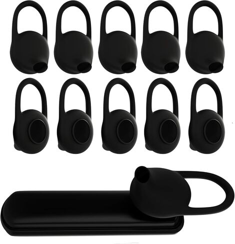 وسادات غطاء جل السيليكون البديلة الناعمة 10 قطع لسماعات رأس بلوتوث وسماعات الأذن - أسود in Kuwait
