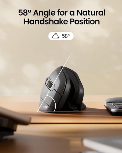 ProtoArc Ergonomic Mouse, EM11 NL Wireless Vertical Mouse, Rechargeable Optical Mice with Multi-Device (Bluetooth + Bluetooth + USB Connection), 3 Adjustable DPI for Computer Mac Windows Purple Button in Saudi Arabia