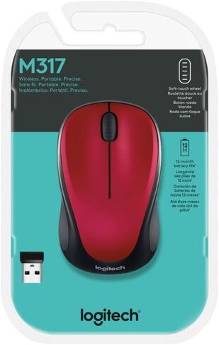 Logitech Wireless USB Mouse M317 - Red (Certified Refurbished) in Saudi Arabia