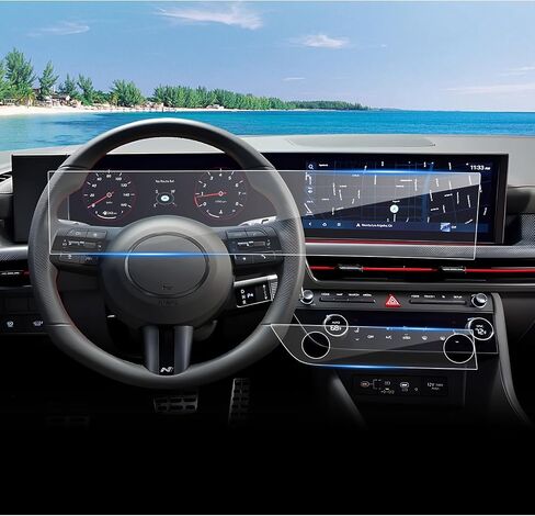 (4pcs) 2024 Sonata Screen Protector for Hyundai Sonata (SEL/N Line/SEL Hybrid/Limited Hybrid) 12.3Inch Touchscreen&Air Conditioner, 2024 Sonata Accessories High Clarity Protective Film in Kuwait