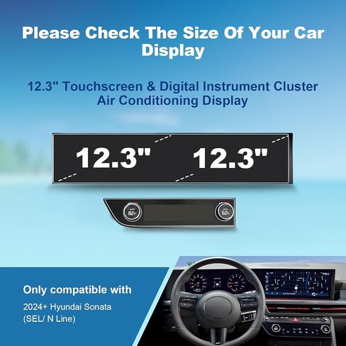 (4pcs) 2024 Sonata Screen Protector for Hyundai Sonata (SEL/N Line/SEL Hybrid/Limited Hybrid) 12.3Inch Touchscreen&Air Conditioner, 2024 Sonata Accessories High Clarity Protective Film in Kuwait