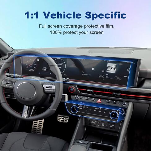 (4pcs) 2024 Sonata Screen Protector for Hyundai Sonata (SEL/N Line/SEL Hybrid/Limited Hybrid) 12.3Inch Touchscreen&Air Conditioner, 2024 Sonata Accessories High Clarity Protective Film in Kuwait