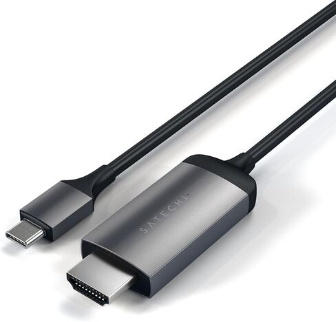 Satechi Aluminum USB C to HDMI Cable 4K @ 60Hz – USB C to HDMI Capable – Compatible with iMac Pro, iMac, Mac Mini, MacBook Pro/Air, Windows, PC, Laptop and More - Space Gray in Saudi Arabia