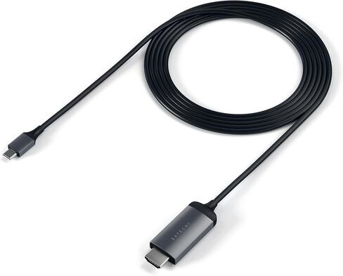 Satechi Aluminum USB C to HDMI Cable 4K @ 60Hz – USB C to HDMI Capable – Compatible with iMac Pro, iMac, Mac Mini, MacBook Pro/Air, Windows, PC, Laptop and More - Space Gray in Saudi Arabia