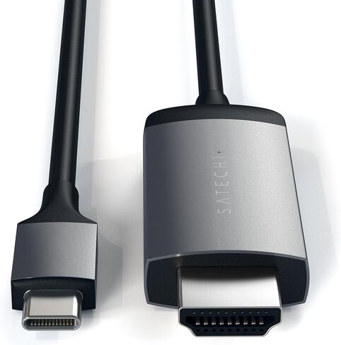Satechi Aluminum USB C to HDMI Cable 4K @ 60Hz – USB C to HDMI Capable – Compatible with iMac Pro, iMac, Mac Mini, MacBook Pro/Air, Windows, PC, Laptop and More - Space Gray in Saudi Arabia