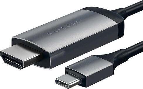 Satechi Aluminum USB C to HDMI Cable 4K @ 60Hz – USB C to HDMI Capable – Compatible with iMac Pro, iMac, Mac Mini, MacBook Pro/Air, Windows, PC, Laptop and More - Space Gray in Saudi Arabia