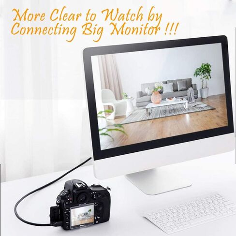 كابل HDMI للكاميرا Sqrmekoko، كابل HDMI لعرض شاشة التلفزيون، لكاميرات الفيديو Canon Rebel EOS PowerShot ELPH مع مخرج HDMI صغير (3.3 قدم) in Saudi Arabia