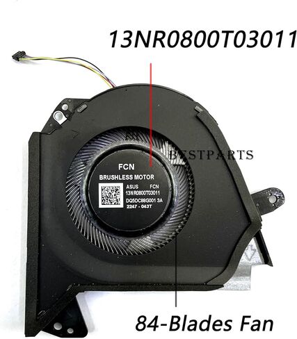 New Genuine CPU+GPU Cooling Fan Replacement for ASUS ROG Zephyrus G15 (2022), GA503RW GA503RM GA503RS, P/N: 13NR0800T03011 13NR0800T04011 (Original 84 Blades Arc Flow fan) in Saudi Arabia