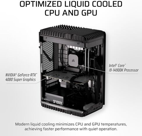 كمبيوتر Corsair ONE i500 المخصص للألعاب - وحدة المعالجة المركزية Intel® Core™ i9 14900K المبردة بالسوائل - وحدة معالجة الرسوميات NVIDIA® GeForce RTX™ 4080 SUPER المبردة بالسوائل - ذاكرة VENGEANCE DDR5 بسعة 32 جيجابايت - محرك أقراص M.2 SSD بسعة 2 تيرابايت  in Kuwait