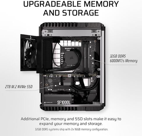 كمبيوتر Corsair ONE i500 المخصص للألعاب - وحدة المعالجة المركزية Intel® Core™ i9 14900K المبردة بالسوائل - وحدة معالجة الرسوميات NVIDIA® GeForce RTX™ 4080 SUPER المبردة بالسوائل - ذاكرة VENGEANCE DDR5 بسعة 32 جيجابايت - محرك أقراص M.2 SSD بسعة 2 تيرابايت  in Kuwait