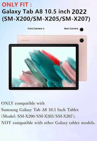 Keyboard Case for Galaxy Tab A8 10.5 inch 2022 Model SM-X200/X205/X207 Cute Round Key Color Keyboard Wireless Detachable BT Keyboard Cover (MistyBlue) in Kuwait