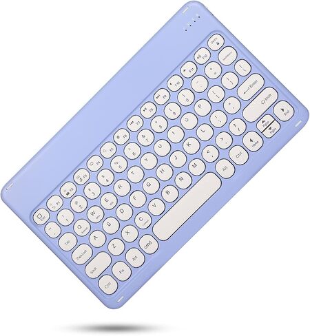 Keyboard Case for Galaxy Tab A8 10.5 inch 2022 Model SM-X200/X205/X207 Cute Round Key Color Keyboard Wireless Detachable BT Keyboard Cover (MistyBlue) in Kuwait