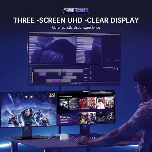 ACEMAGICIAN Mini PC Windows 11 Pro، 12th N95 16GB LPDDR5 1TB M.2 SSD أجهزة كمبيوتر مكتبية صغيرة، كمبيوتر شخصي صغير مع 3 HDMI يدعم 4K UHD، Dual Gigabit Ethernet، 2.4G/5G WiFi/BT4.2 in Kuwait