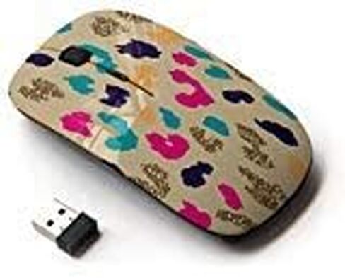 [ Optical 2.4G Wireless Mouse ] Teal Gold Leopard Animal Pattern Cheetah in Saudi Arabia