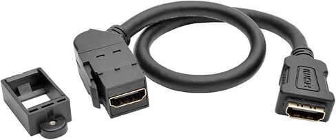 Tripp Lite High-Speed HDMI with Ethernet All-in-One Keystone/Panel Mount Coupler Cable (F/F), Angled Connector, 1 ft. (P164-001-KPA-BK) in Saudi Arabia