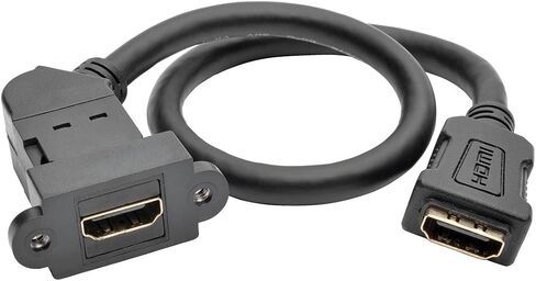 Tripp Lite High-Speed HDMI with Ethernet All-in-One Keystone/Panel Mount Coupler Cable (F/F), Angled Connector, 1 ft. (P164-001-KPA-BK) in Saudi Arabia
