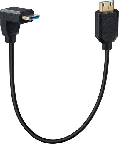 Halokny Mini HDMI 8K Cable, 1Ft/30cm Super Slim Mini HDMI Male to Mini HDMI Male 90 Degree Down Angle 8K Ultra High Speed Adapter Cable (Mini HDMI to Mini HDMI Down) in Saudi Arabia