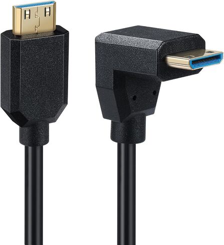 Halokny Mini HDMI 8K Cable, 1Ft/30cm Super Slim Mini HDMI Male to Mini HDMI Male 90 Degree Down Angle 8K Ultra High Speed Adapter Cable (Mini HDMI to Mini HDMI Down) in Saudi Arabia