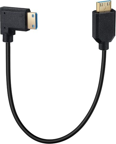 Halokny Mini HDMI 8K Cable, 1Ft/30cm Super Slim Mini HDMI Male to Mini HDMI Male 90 Degree Down Angle 8K Ultra High Speed Adapter Cable (Mini HDMI to Mini HDMI Down) in Saudi Arabia