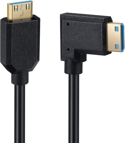 Halokny Mini HDMI 8K Cable, 1Ft/30cm Super Slim Mini HDMI Male to Mini HDMI Male 90 Degree Down Angle 8K Ultra High Speed Adapter Cable (Mini HDMI to Mini HDMI Down) in Saudi Arabia