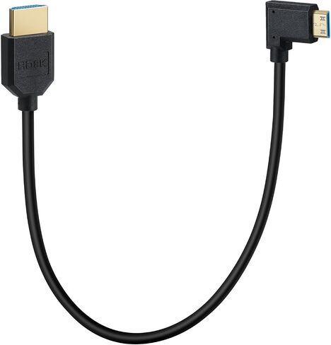 Halokny Mini HDMI 8K Cable, 1Ft/30cm Super Slim Mini HDMI Male to Mini HDMI Male 90 Degree Down Angle 8K Ultra High Speed Adapter Cable (Mini HDMI to Mini HDMI Down) in Saudi Arabia