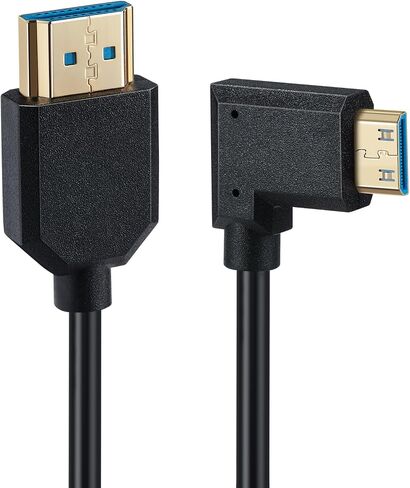 Halokny Mini HDMI 8K Cable, 1Ft/30cm Super Slim Mini HDMI Male to Mini HDMI Male 90 Degree Down Angle 8K Ultra High Speed Adapter Cable (Mini HDMI to Mini HDMI Down) in Saudi Arabia