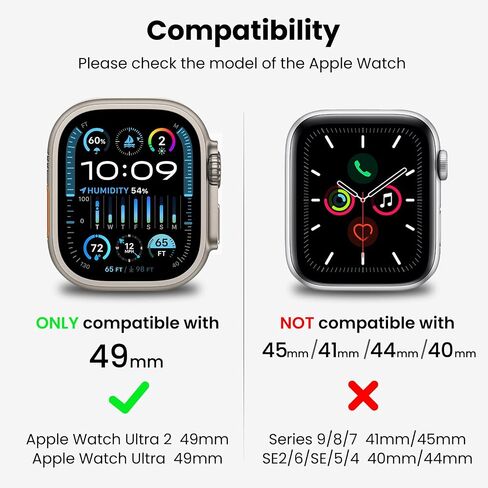 Delidigi Band with Case Compatible for Apple Watch 44mm 45mm 49mm, Men Women Rugged Case Protective Bumper Cover with TPU Strap for iWatch Ultra Series 9 8 SE2 7 6 SE 5 4 in Saudi Arabia