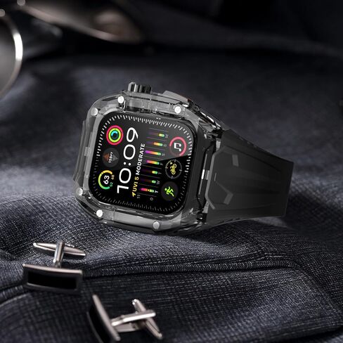 Delidigi Band with Case Compatible for Apple Watch 44mm 45mm 49mm, Men Women Rugged Case Protective Bumper Cover with TPU Strap for iWatch Ultra Series 9 8 SE2 7 6 SE 5 4 in Saudi Arabia