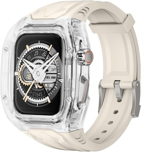 Delidigi Band with Case Compatible for Apple Watch 44mm 45mm 49mm, Men Women Rugged Case Protective Bumper Cover with TPU Strap for iWatch Ultra Series 9 8 SE2 7 6 SE 5 4 in Saudi Arabia