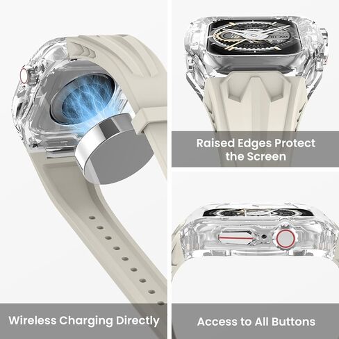 Delidigi Band with Case Compatible for Apple Watch 44mm 45mm 49mm, Men Women Rugged Case Protective Bumper Cover with TPU Strap for iWatch Ultra Series 9 8 SE2 7 6 SE 5 4 in Saudi Arabia