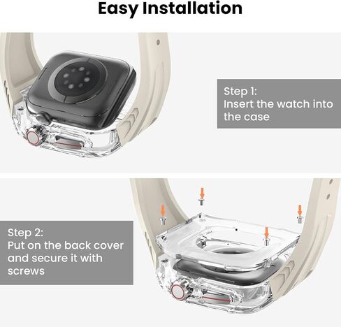 Delidigi Band with Case Compatible for Apple Watch 44mm 45mm 49mm, Men Women Rugged Case Protective Bumper Cover with TPU Strap for iWatch Ultra Series 9 8 SE2 7 6 SE 5 4 in Saudi Arabia