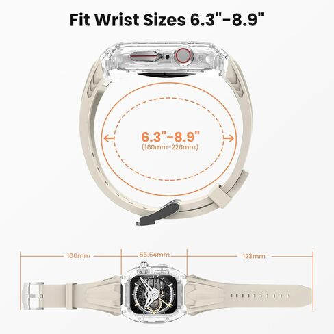Delidigi Band with Case Compatible for Apple Watch 44mm 45mm 49mm, Men Women Rugged Case Protective Bumper Cover with TPU Strap for iWatch Ultra Series 9 8 SE2 7 6 SE 5 4 in Saudi Arabia