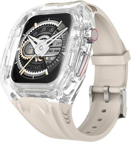Delidigi Band with Case Compatible for Apple Watch 44mm 45mm 49mm, Men Women Rugged Case Protective Bumper Cover with TPU Strap for iWatch Ultra Series 9 8 SE2 7 6 SE 5 4 in Saudi Arabia