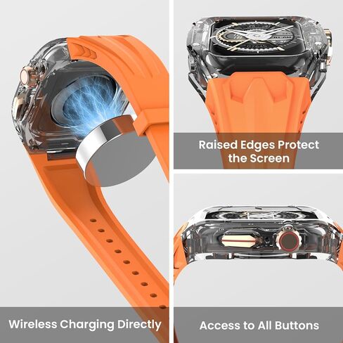 Delidigi Band with Case Compatible for Apple Watch 44mm 45mm 49mm, Men Women Rugged Case Protective Bumper Cover with TPU Strap for iWatch Ultra Series 9 8 SE2 7 6 SE 5 4 in Saudi Arabia