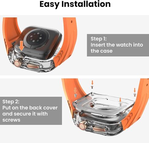Delidigi Band with Case Compatible for Apple Watch 44mm 45mm 49mm, Men Women Rugged Case Protective Bumper Cover with TPU Strap for iWatch Ultra Series 9 8 SE2 7 6 SE 5 4 in Saudi Arabia
