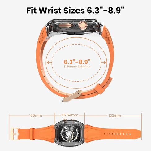 Delidigi Band with Case Compatible for Apple Watch 44mm 45mm 49mm, Men Women Rugged Case Protective Bumper Cover with TPU Strap for iWatch Ultra Series 9 8 SE2 7 6 SE 5 4 in Saudi Arabia