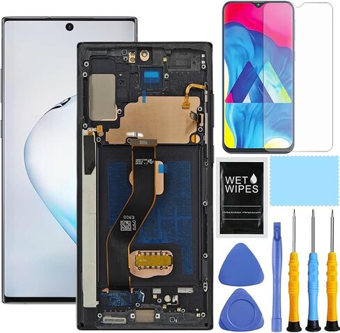 AMOLED لهاتف Samsung Galaxy Note 10 Plus استبدال الشاشة مع إطار لهاتف Samsung Note 10+ Plus استبدال الشاشة N975u N975a N975w N975 شاشة LCD رقمية تعمل باللمس مع أدوات سوداء in Saudi Arabia