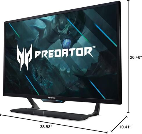 شاشة ألعاب Acer Predator CG437K Sbmiipuzx مقاس 42.5 بوصة 4K UHD 3840 x 2160 VA | مزامنة متكيفة، تدعم متوافق مع NVIDIA G-SYNC | 144 هرتز | 1 مللي ثانية (VRB) | DisplayHDR 1000| 1xUSB Type-C، 1xDP 1.4، 2xHDMI 2.1 in Saudi Arabia