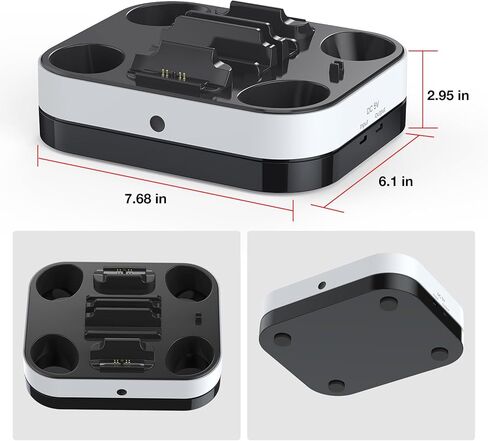 محطة شحن PS5 مزدوجة لوحدة تحكم Playstation 5 DualSense وبوابة PS، حامل شاحن وحدة تحكم PS5 الرائع، ملحقات الألعاب، قاعدة شحن سريعة مع الكابلات، مؤشر LED وإضاءة RGB. in Kuwait