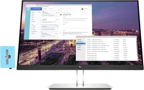 حزمة شاشة HP E23 G4 9VF96AA#ABA مع Docztorm Dock، شاشة 23 بوصة FHD IPS (1920x1080) 60 هرتز، 1 DP، HDMI، حامل VESA (100x100 مم)، مثالية للمنزل والأعمال، أسود/فضي (أحدث طراز 2024) (2 علية) in Saudi Arabia