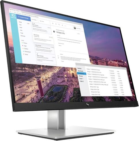 حزمة شاشة HP E23 G4 9VF96AA#ABA مع Docztorm Dock، شاشة 23 بوصة FHD IPS (1920x1080) 60 هرتز، 1 DP، HDMI، حامل VESA (100x100 مم)، مثالية للمنزل والأعمال، أسود/فضي (أحدث طراز 2024) (2 علية) in Saudi Arabia