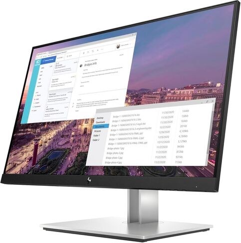 حزمة شاشة HP E23 G4 9VF96AA#ABA مع Docztorm Dock، شاشة 23 بوصة FHD IPS (1920x1080) 60 هرتز، 1 DP، HDMI، حامل VESA (100x100 مم)، مثالية للمنزل والأعمال، أسود/فضي (أحدث طراز 2024) (2 علية) in Saudi Arabia