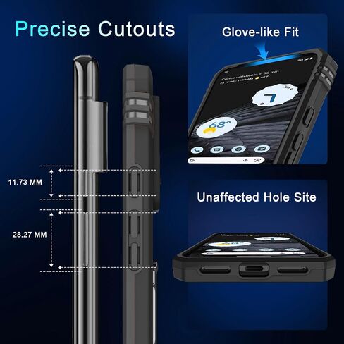 DEERLAMN Case for Google Pixel 10/10 Pro with Slide Camera Cover+Screen Protector(1 Pack), Rotated Ring Kickstand Military Grade Shockproof Protective Cover-Black in Kuwait