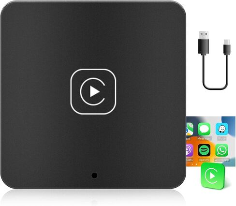 محول CAMECHO اللاسلكي CarPlay لجميع سيارات CarPlay السلكية في المصنع، دونجل Apple Carplay اللاسلكي، محول Carplay اللاسلكي لهاتف iPhone، 5 جيجا هرتز WiFi، التوصيل والتشغيل، الاتصال التلقائي، صندوق Carplay للسيارات من 2015 in Kuwait