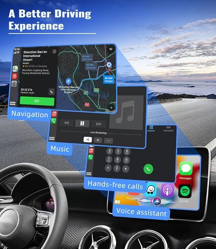 محول CAMECHO اللاسلكي CarPlay لجميع سيارات CarPlay السلكية في المصنع، دونجل Apple Carplay اللاسلكي، محول Carplay اللاسلكي لهاتف iPhone، 5 جيجا هرتز WiFi، التوصيل والتشغيل، الاتصال التلقائي، صندوق Carplay للسيارات من 2015 in Kuwait