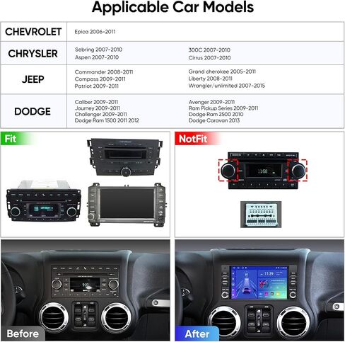 7 Inch 2G+64G Car Stereo Radio Navigation for Jeep Wrangler Dodge Chrysler 2008-2020 5G WiFi Android 12 Support Wireless Carplay Android Auto HDMI FM/AM GPS Rear Camera Steering wheel control in Saudi Arabia