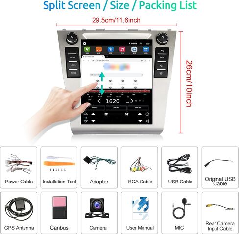2G 64G ستيريو سيارة أندرويد لتويوتا كامري 2006-2011 Carplay Android Auto 9.7 بوصة شاشة تعمل باللمس راديو السيارة بلوتوث نظام تحديد المواقع والملاحة مرآة رابط Hi-Fi FM RDS USB WiFi AHD كاميرا احتياطية SWC in Saudi Arabia