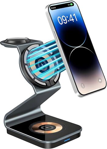 3 in 1 Wireless Charger Station Magnetic Charging Dock (Black) in Saudi Arabia