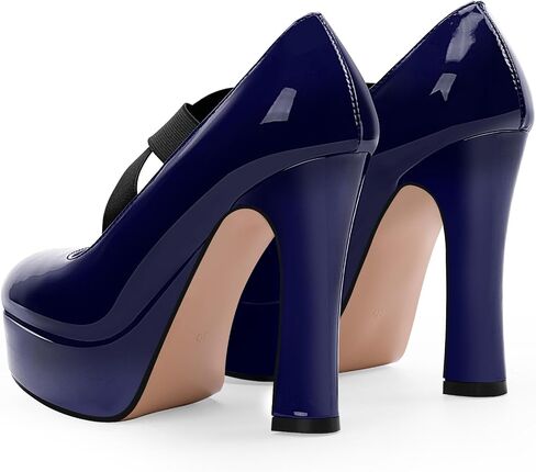 Women's Plafrom Mary Janes Pumps Block High Heel Closed Toe Dress shoes in Saudi Arabia